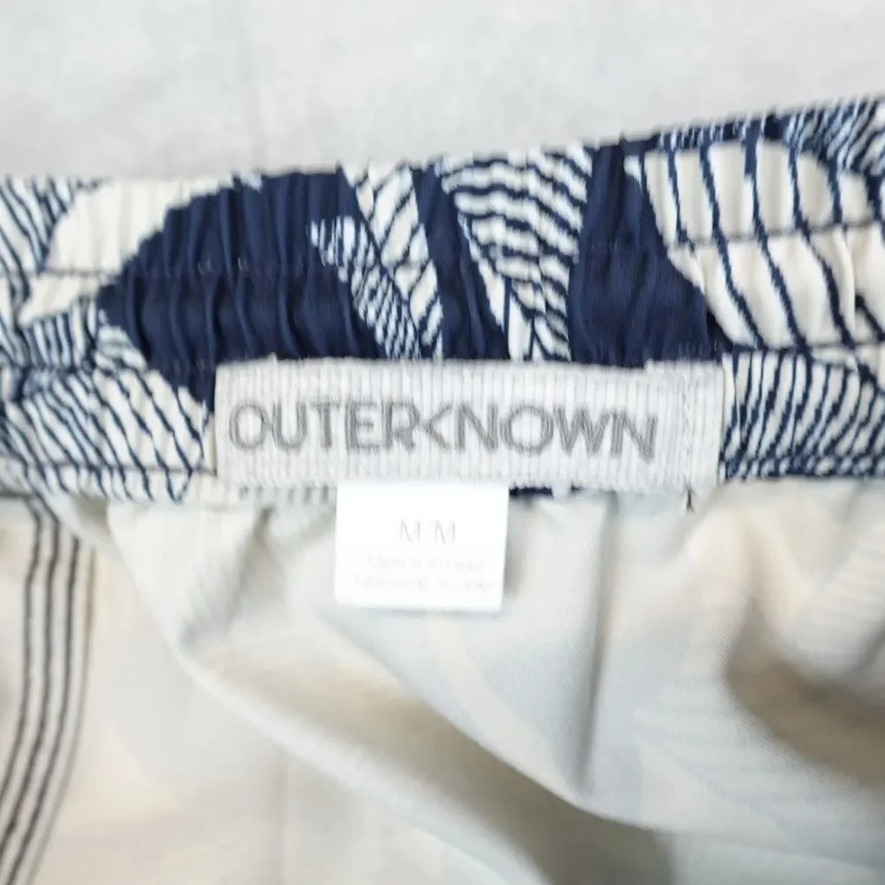 Outerknown Nomadic Volley Mens Medium Shorts Swim Trunks Indigo Floating Fauna